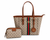 Gucci Signature GG Stripe Tote Bag with Pouch