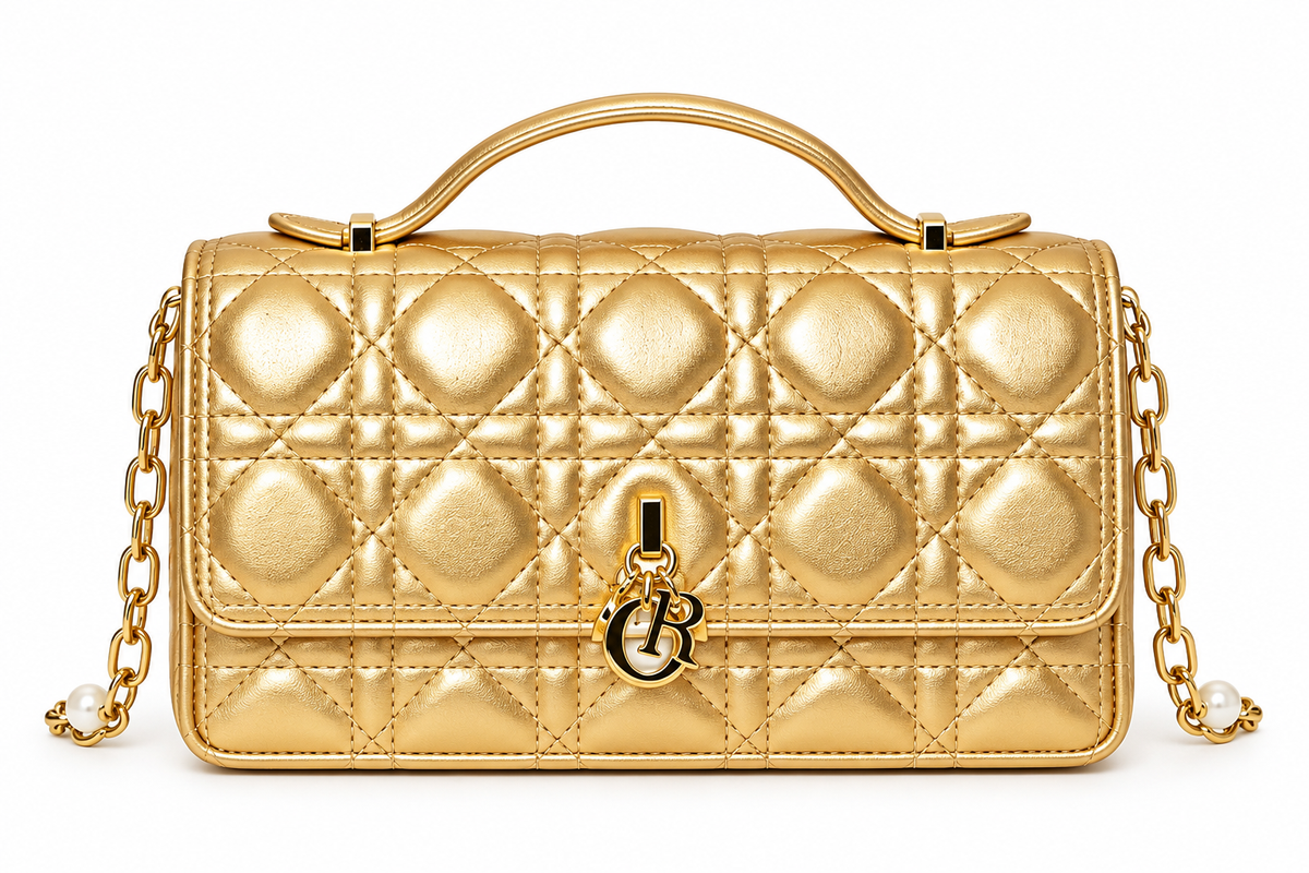 Dior Cannage Quilted Top Handle Bag