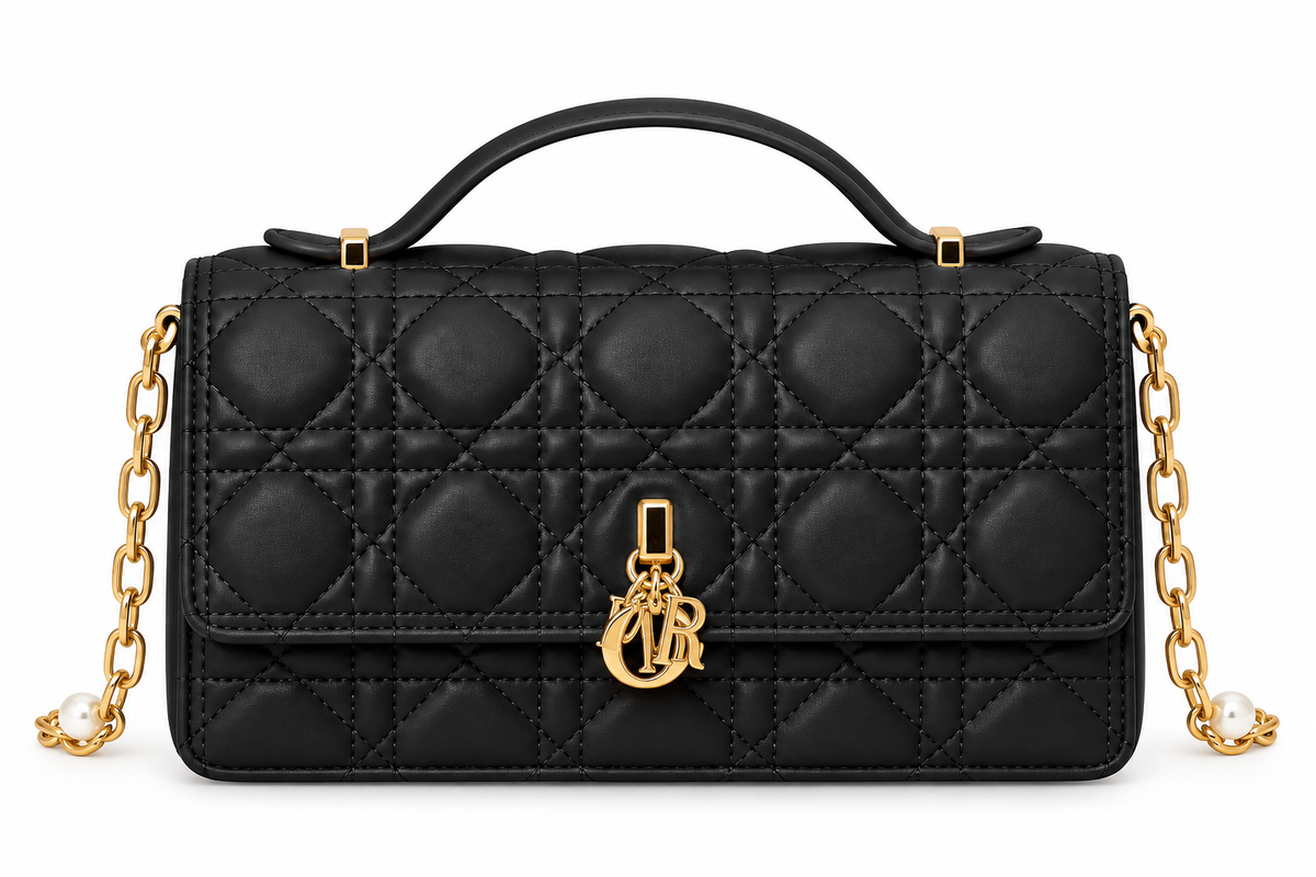 Dior Cannage Quilted Top Handle Bag