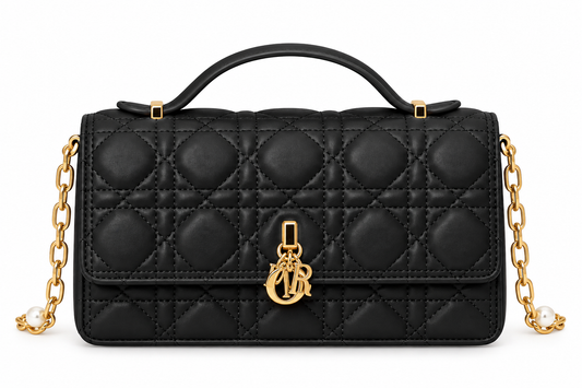 Dior Cannage Quilted Top Handle Bag