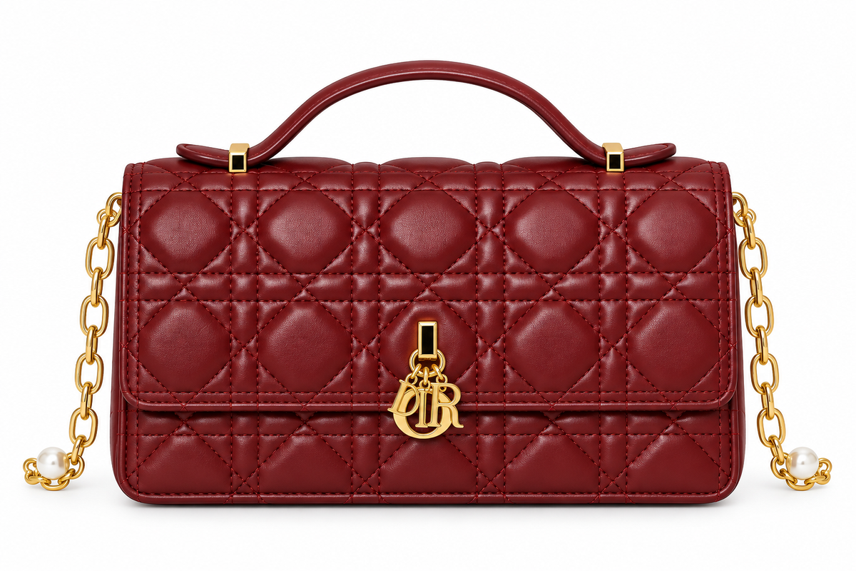 Dior Cannage Quilted Top Handle Bag