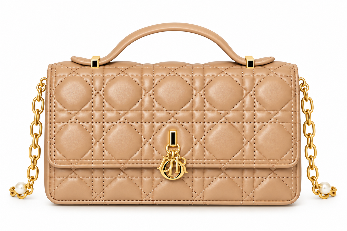 Dior Cannage Quilted Top Handle Bag