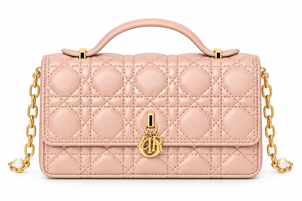 Dior Cannage Quilted Top Handle Bag