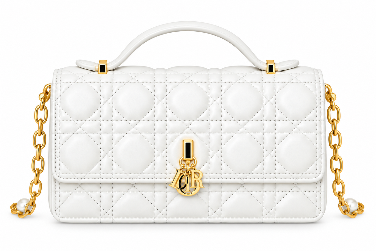Dior Cannage Quilted Top Handle Bag