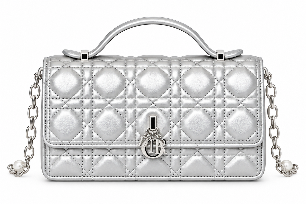 Dior Cannage Quilted Top Handle Bag