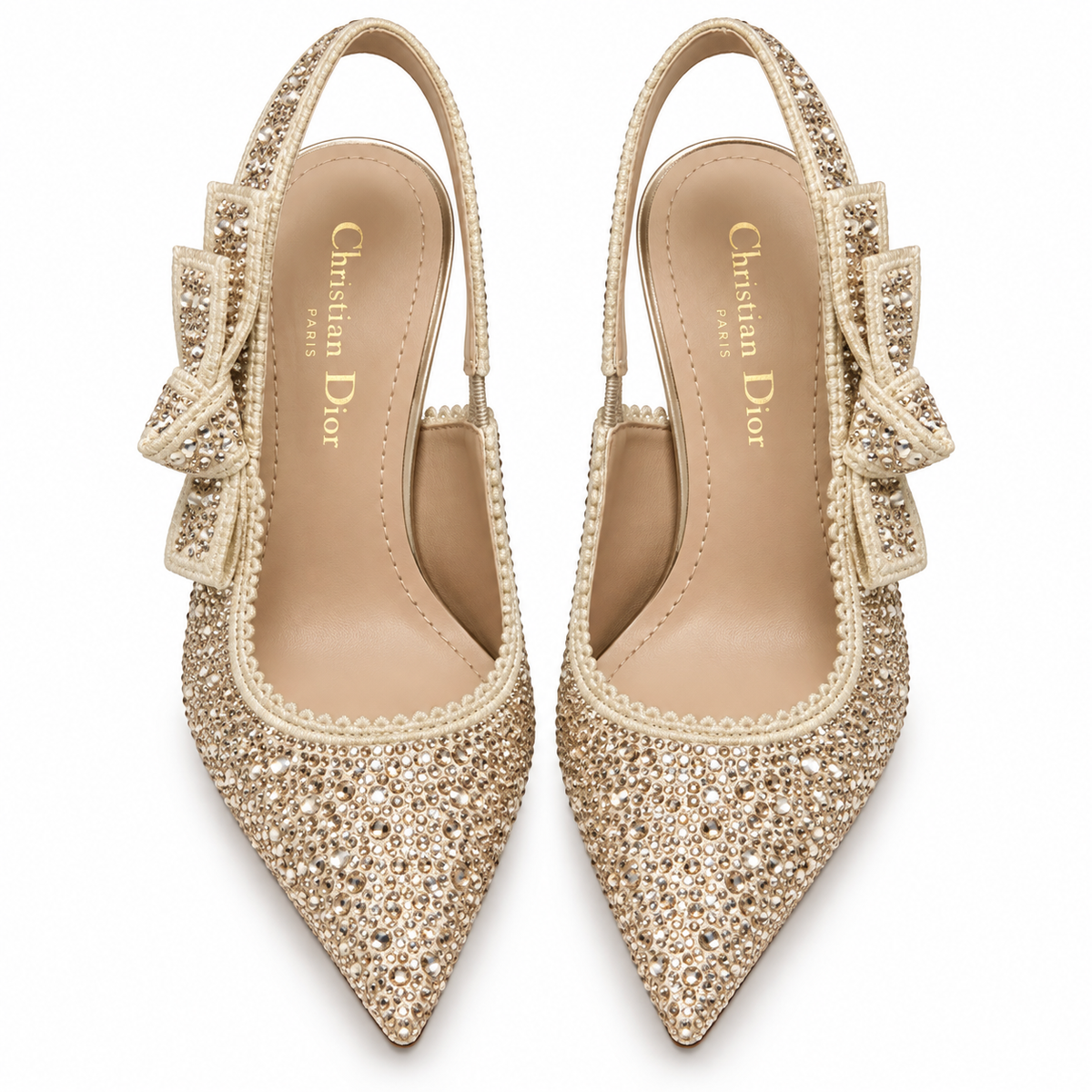 Dior Crystal Embellished Slingback Heels