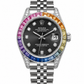 Rolex Datejust Silver Rainbow Diamond Watch