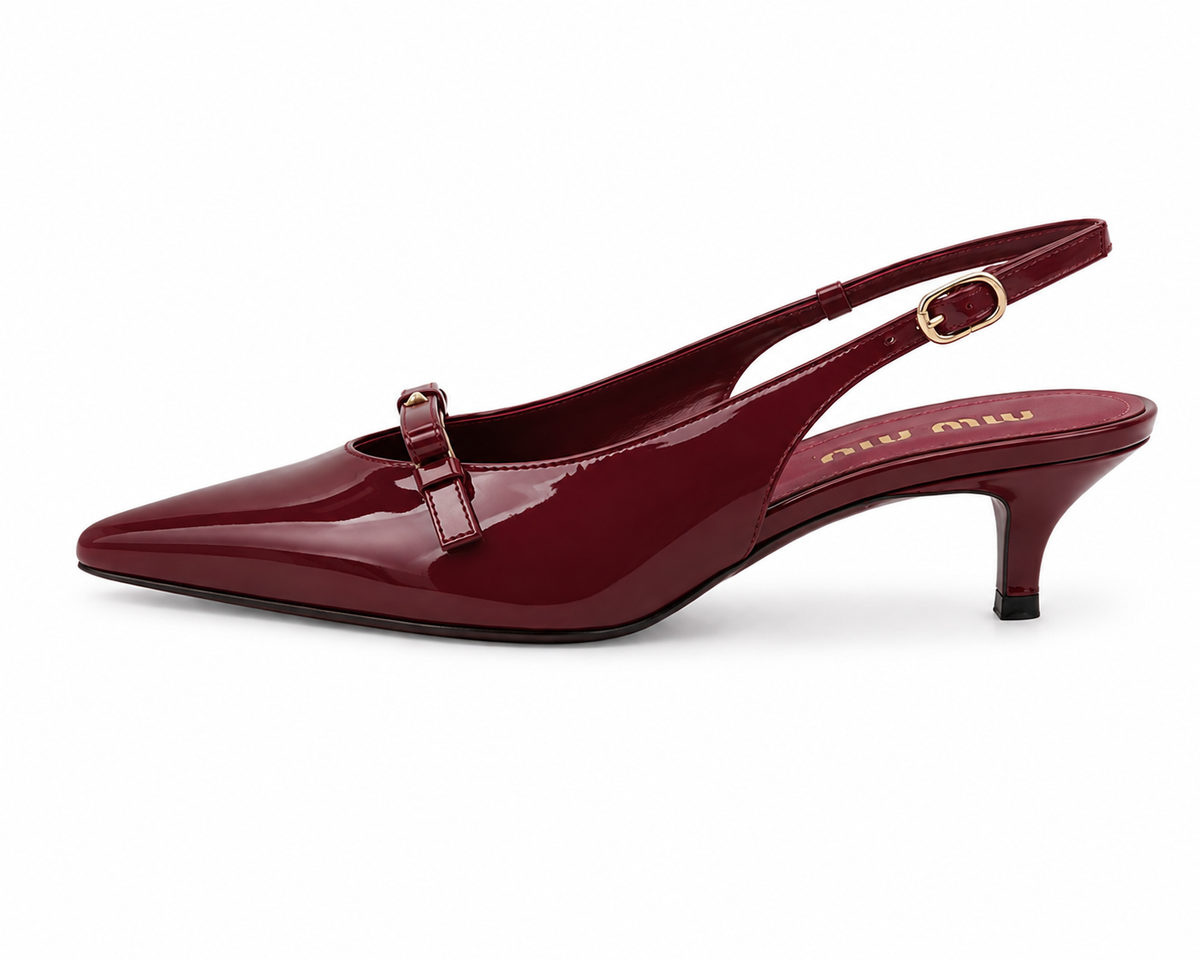 Miu Miu Patent Bow Slingback Heels