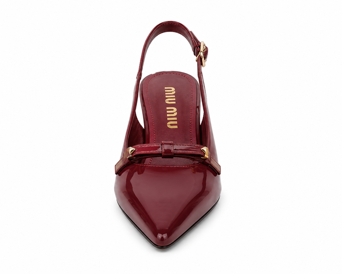 Miu Miu Patent Bow Slingback Heels