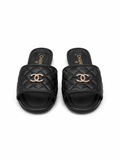Chanel Quilted CC Slide Sandals