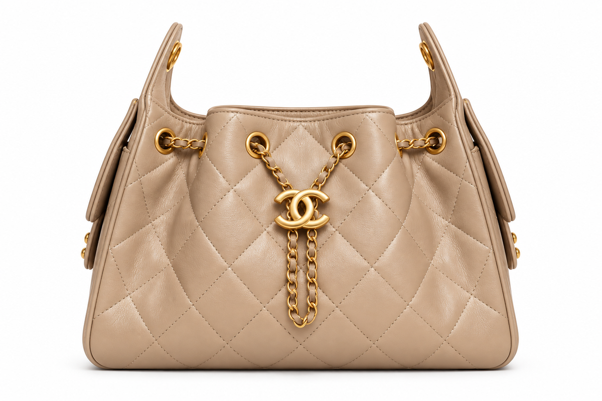 Chanel Quilted Drawstring Bucket Bag