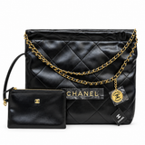 Chanel Quilted Maxi Chain Tote Bag with Pouch
