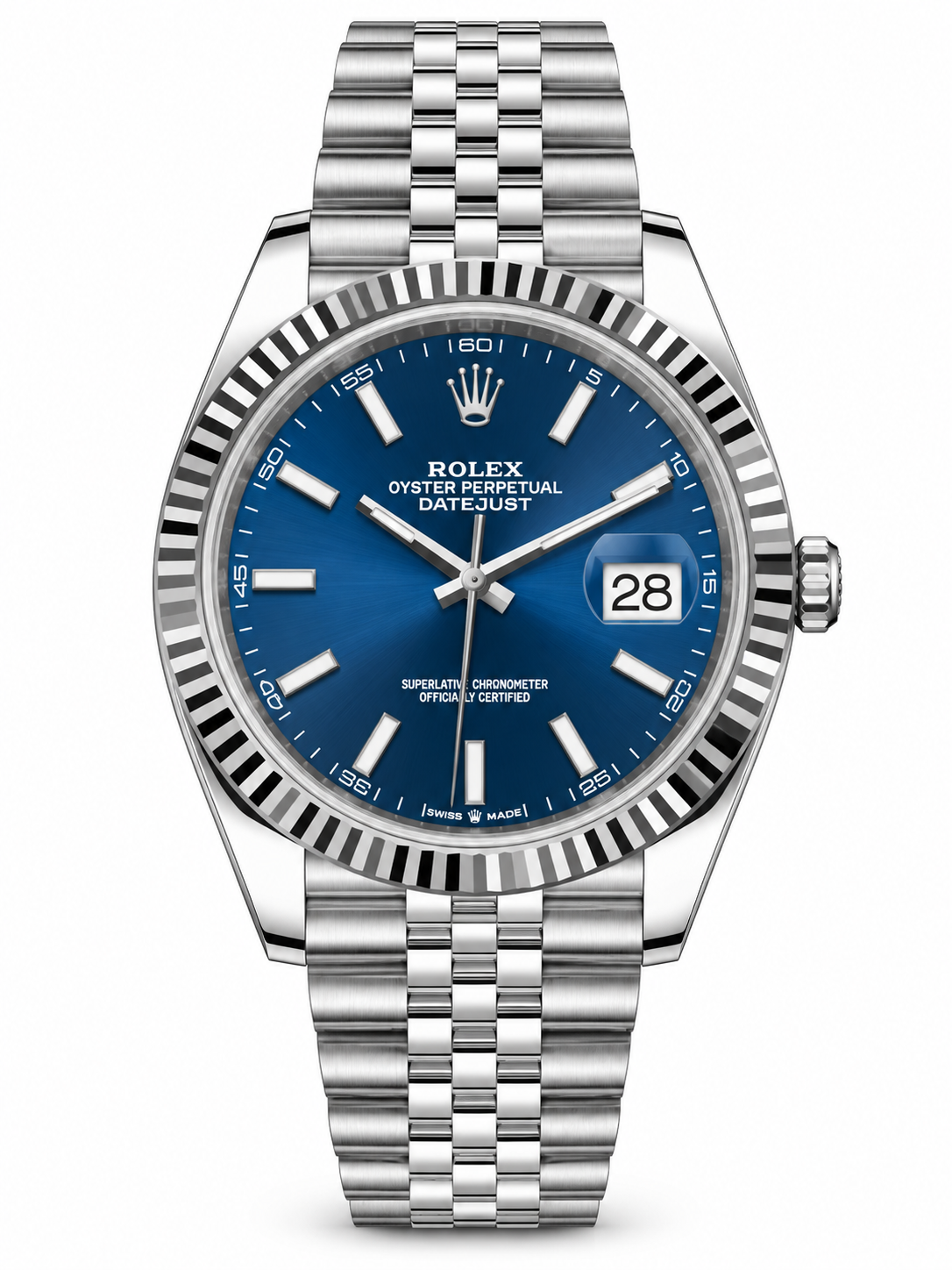 Rolex Datejust Fluted Bezel Jubilee Bracelet Watch