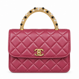Chanel-Inspired  Quilted Pearl Handle Bag